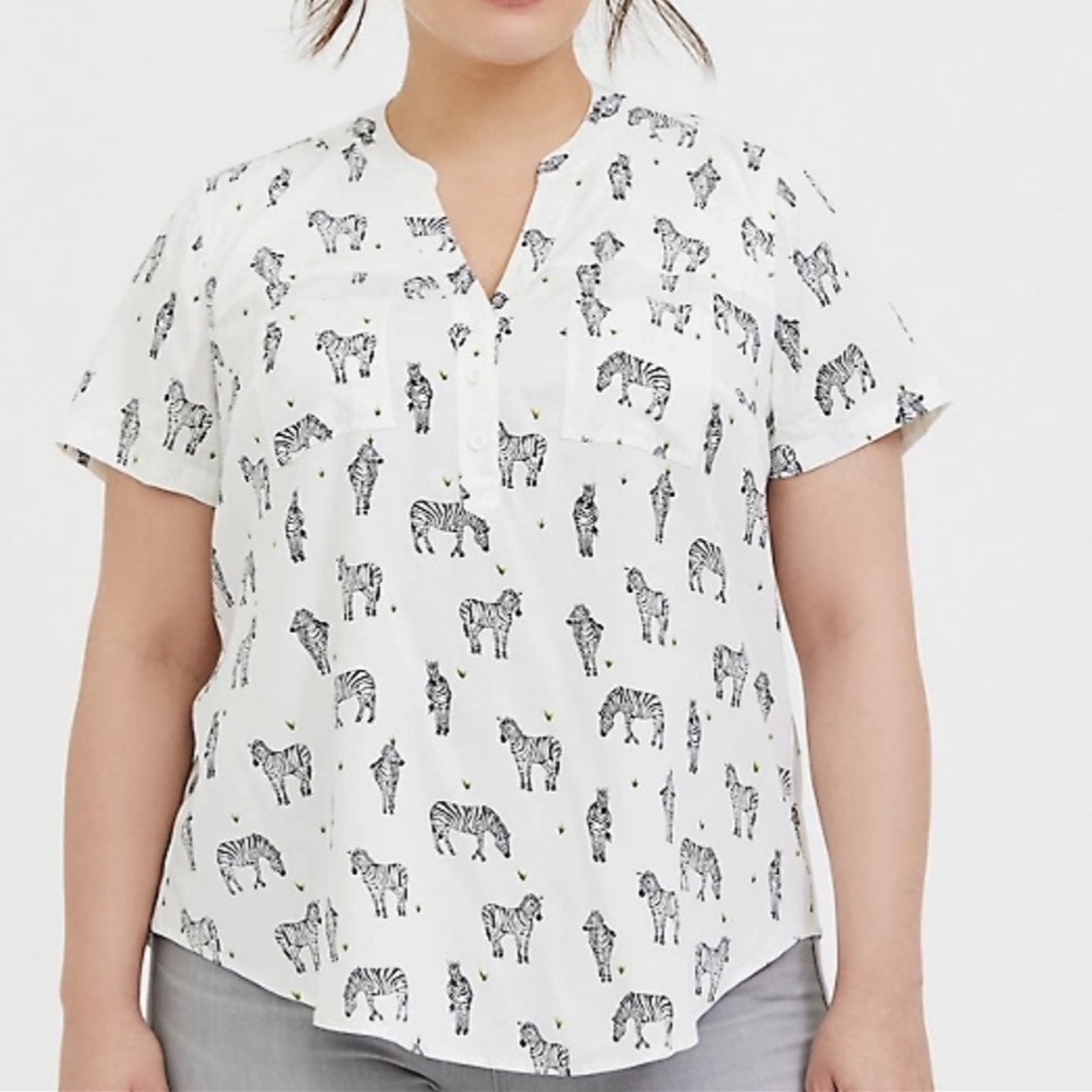 Torrid Zebra Print Challis Pullover Top
